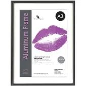 SECO fotolijst A3 - 29.7 x 42cm - zwart geborsteld aluminium - 11mm frame - SE-ALA3-BK