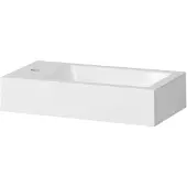 Brauer Solar Thick Fonteinbak 40x22x9cm Glans Wit Met Kraangat Mineraalmarmer - 8720359304612 - Rechthoekig - Wastafels, Fonteinen, Meubelfonteinen
