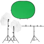 vidaXL Fotostudioset met verlichtingsset en achtergrondscherm
