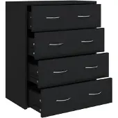 vidaXL Dressoir met 4 lades 60x30,5x71 cm zwart