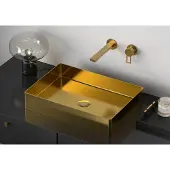 Sapho Aurum waskom zonder kraangat 50x35cm goud mat