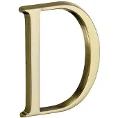 Artitec Huisletter D Roman 50 mm Messing Ongelakt