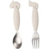 Done by Deer Deer Friends Easy-grip bestekset 2-delig Sand