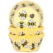 Cake Supplies Cupcake Vormpjes - Bijtjes - pk/50 - Baking Cups voor Muffins en Cupcakes