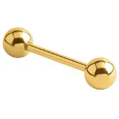 Lucardi Dames Tongpiercing gold barbell - Piercing - Cadeau - Staal - Goudkleurig