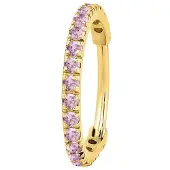 Lucardi Dames Helixpiercing fuchsia zirkonia - Piercing - Cadeau - Staal - Goudkleurig