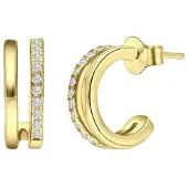 Lucardi Oorbellen goud / transparant