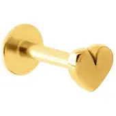 Lucardi Dames Stalen traguspiercing gold hart - Piercing - Staal - Goudkleurig
