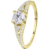 Lucardi Ring goud / transparant