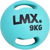 Lifemaxx LMX Medicijn bal - Double Handle Medicine Ball - 9 kg - Blauw
