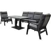 AVH-Collectie Vegas stoel bank dining loungeset 4 delig verstelbaar aluminium