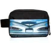 Cimi Heren Toilettas Groot met Cadillac Print - 5 Vakken - Reistas -Toilettasje met Rits- en Zijdraagband - 26 x 10 x 17 cm