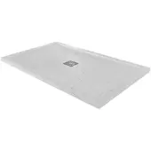 Linie Lido douchebak 140 x 90 cm composietmarmer witte marmer look leisteenstructuur
