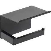 Guido Gusto Wc-rolhouder mat zwart met planchet