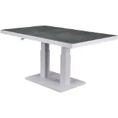 AVH-Collectie Pacific lounge-diningtafel 140x85xH49-72 cm in hoogte verstelbaar aluminium wit