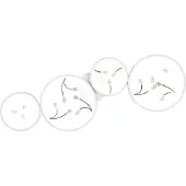 TRIO Witte led plafonnière Groovy 4-lichts