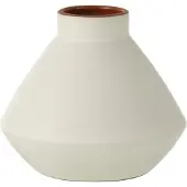 J-Line Vaas Design Terracotta Wit/Oranje - Bloemenvaas 15 cm hoog