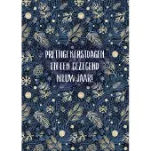 MajesticAlly Kerstkaart 'Prettige kerstdagen - blauw'' 12 stuks met envelop