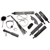 Master Series Hook Up 10-delige Pluche Bondage Set - Zwart