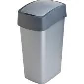 Curver flip bin 45 liter zilver/antraciet |