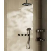 Saniclear Plus inbouw regendouche met 20cm hoofddouche en plafondarm zwart mat