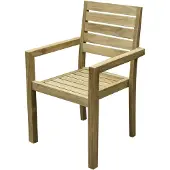 AVH-Collectie Montana dining tuinstoel teak met brede latten