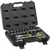 Stanley handgereedschap Dopsleutelset 24 delig 1/2 duims in koffer | STMT82830-1 - STMT82830-1