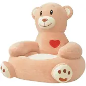 vidaXL Pluche kinderstoel beer bruin