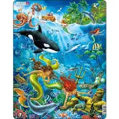 Larsen Zeemeerminnen – Puzzel – Fantasie en verhaal – Zeemeerminnen – Educatieve legpuzzel voor kinderen – 32 stukjes – Gemaakt in Noorwegen – Extra dikke 2,5 mm stukjes – Tray met vaste rand