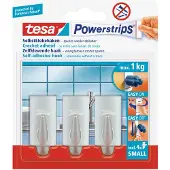 TESA Powerstrips Haken Small - Mat Chroom - 3 Stuks