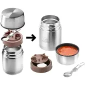 MacGyver Food Container 600ml Rvs Met Extra Grote Vulopening