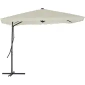 vidaXL Parasol met stalen paal 250x250 cm zandkleurig