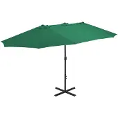 vidaXL Parasol met aluminium paal 460x270 cm groen