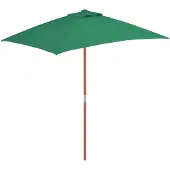 vidaXL Parasol met houten paal 150x200 cm groen