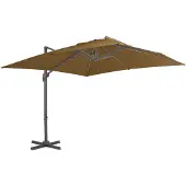 vidaXL Zweefparasol met aluminium paal 300x300 cm taupe