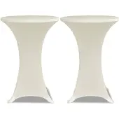 vidaXL Statafelhoes Stretch Ø60cm Crème (2 stuks)