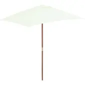 vidaXL Parasol met houten paal 150x200 cm zandkleurig