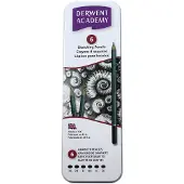 DeLOCK grafietpotlood Academy, blik van 6 stuks: 3B-2B-B-HB-H-2H
