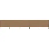 vidaXL Windscherm 5-panelen 600x120 cm stof taupe