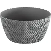 Prosperplast plantenpot/bloempot - kunststof - steengrijs - D24 x H12 cm - Plantenpotten