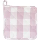 Clayre & Eef Pannenlap 20*20 cm Roze Katoen ruit Vierkant Afgiet
