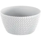 Prosperplast plantenpot/bloempot - kunststof - parel wit - D24 x H12 cm - Plantenpotten