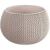 Prosperplast 1x Stuks ronde taupe kunststof Splofy bloempotten/plantenpotten 4 liter - Plantenpotten