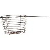 Cosy & Trendy Rond patat/snack serveermandje/frietmandje RVS D19 x H7 cm - Serveerschalen