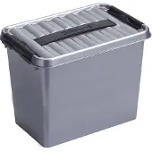 Sunware - Q-line opbergbox 9L metaal zwart - 30,7 x 20 x 22,3 cm