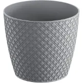 Prosperplast plantenpot/bloempot - kunststof - steengrijs - D22 x H19 cm - Plantenpotten
