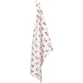 Clayre & Eef Theedoek 50x70 cm Rood Wit Katoen Rechthoek Boerderij Dieren Vaatdoek Rood Vaatdoek