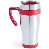 Carson RVS thermosbeker/warmhoud koffiebeker - rood - 500 ml - Isoleerbeker - Thermosbeker