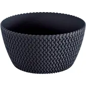 Prosperplast plantenpot/bloempot - kunststof - antraciet - D24 x H12 cm - Plantenpotten