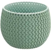Prosperplast 1x Stuks ronde mintgroene kunststof Splofy bloempotten/plantenpotten 1,4 liter - Plantenpotten